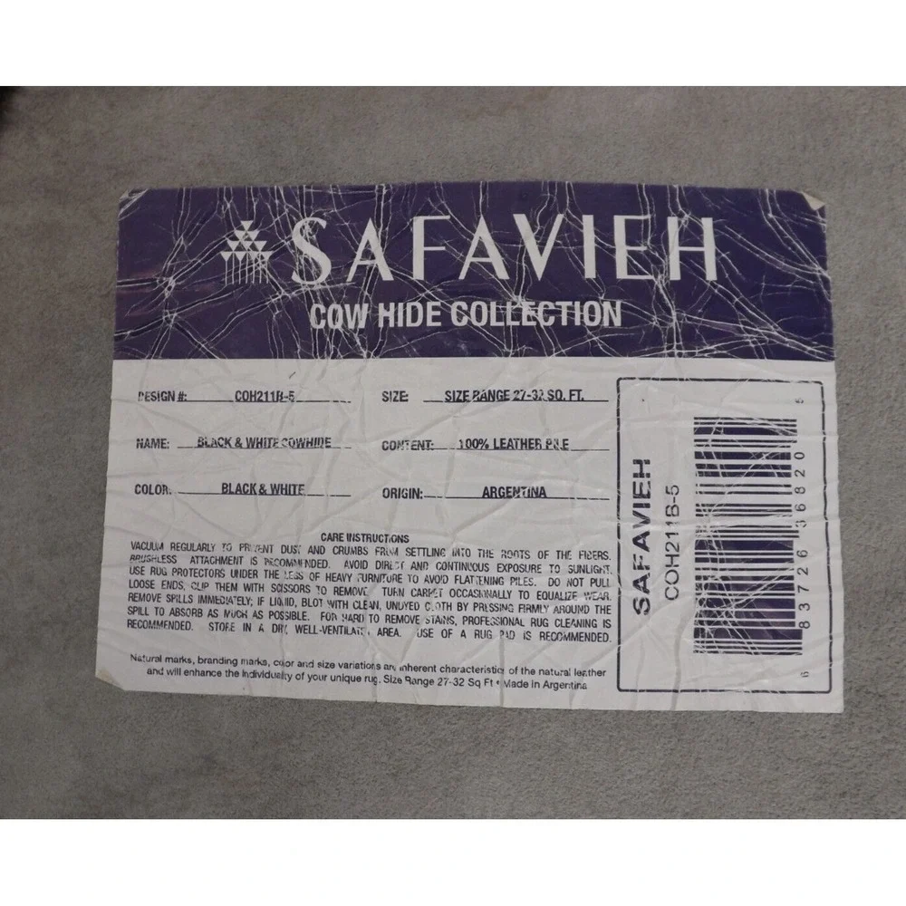 Safavieh Cow Hide Rug Collection COH211B-5 Brown/White - 27-32 sqft